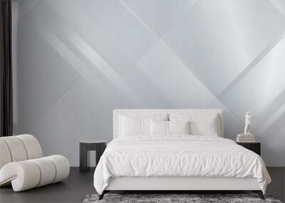 Modern architecture detail white or grey lines, White gray satin texture that is white silver geometric background, tech abstract background vector, Minimal abstract geometric white light background.  Wall mural