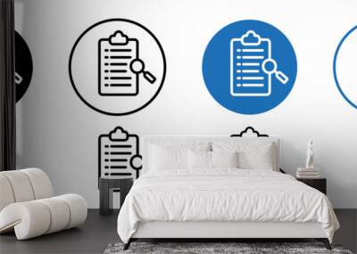 Scrutiny scan icon sheet, find and magnifying search signs icon in multiple editable formats Wall mural