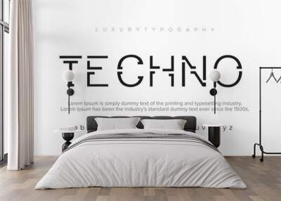 Techno , luxury modern font alphabetical vector set Wall mural