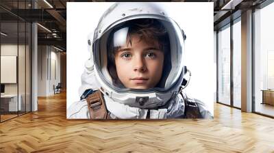 The Young Explorer of Outer Space on White or PNG Transparent Background. Wall mural