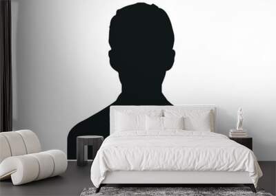 Vector illustration in black color. Avatar, user profile, person icon, profile picture. Suitable for social media profiles, icons, screensavers and as a template.
 Wall mural