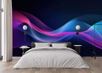 Wave vector element with abstract lines for website banner and brochure curve flow motion illustration vector lines smart background design Wall mural