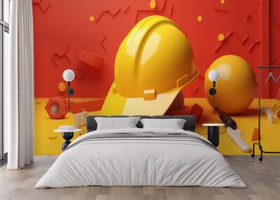 yellow helmet Wall mural