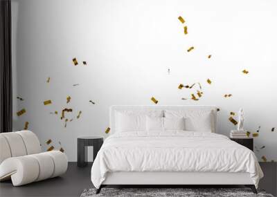 3D rendered of golden confetti for party and celebration Wall mural