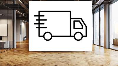 Delivery Truck line icon Wall mural