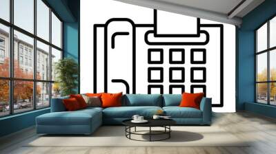 Fax machine line icon Wall mural