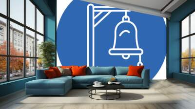 Ship Bell line circle icon Wall mural