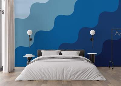 abstract blue seamless pattern wave sky background Wall mural