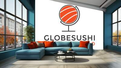 globe sushi logo design template Wall mural