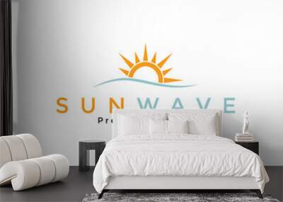 illustration vector graphic sun wave logo Wall mural