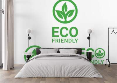 set  collection eco friendly logo design concept idea Wall mural