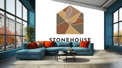 Stone house logo design creative idea Wall mural