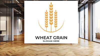 wheat grain logo design concept idea Wall mural