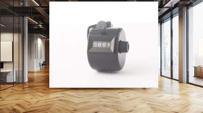 Tally counter isolated against white Wall mural