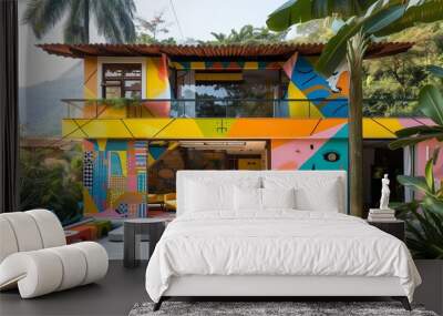 A colorful brazilian house Wall mural