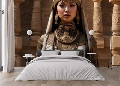 Asian girl in an Egypt culture dress Wall mural