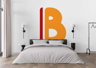 B Letter Logo Template vector icon illustration design Wall mural