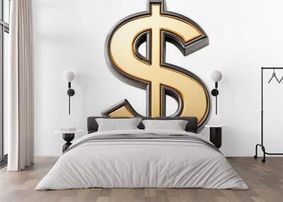 gold dollar sign on a transparent background Wall mural