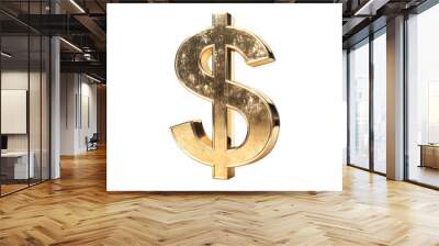 gold dollar sign on a transparent background Wall mural