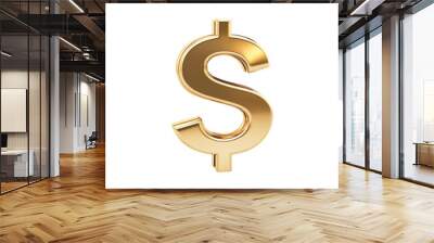 gold dollar sign on a transparent background Wall mural