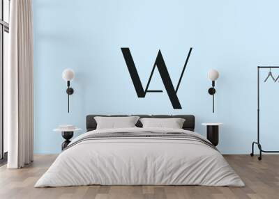 Alphabet letters Initials Monogram logo WA, AW, W and A Wall mural