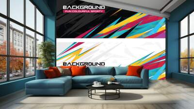 
Car decal livery wrap banner abstract stripe sporty blue yellow colour combination grunge brush thunder storm modern pattern racing motorsport energetic active vector design Wall mural