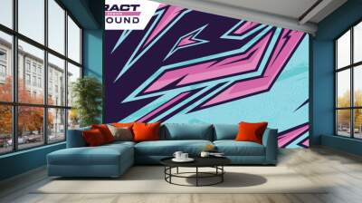 Car decal wrap abstract background design vector illustration esport gaming banner simple modern pink blue social media cover photo illustration Wall mural