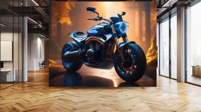 motorcycle on the street Wall mural