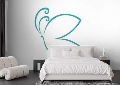 stylish butterfly letter B logo icon Wall mural