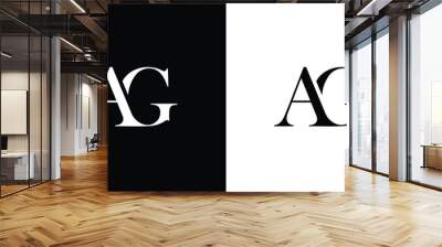 Letter AG design logo logotype concept with serif font and elegant style. Vector illustration icon with letters A and G. Wall mural