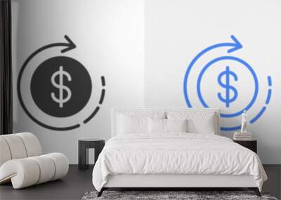 time is money icon vector set use for web ui or app Wall mural