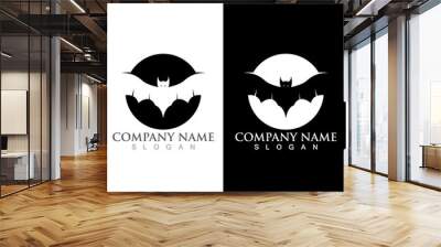 bat vector icon logo template Wall mural