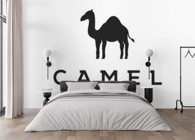 Desert camel animal logo template design with creative idea. Wall mural