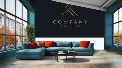 Modern, unique and luxurious geometric initial letter K template logo element. Logo for business, company, fashion and brand cards Wall mural