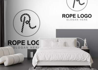 Rope logo using a vector illustration design template Wall mural