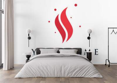 Simple candle flame logo template design with a creative and modern concept. Wall mural