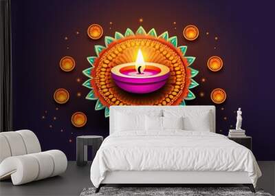 Happy Diwali. Happy Diwali Concept. Happy Diwali Background. Happy Diwali Theme. Generative Ai Wall mural