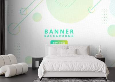 banner background. colorful, green and yellow gradations.abstract geometric.memphis Wall mural