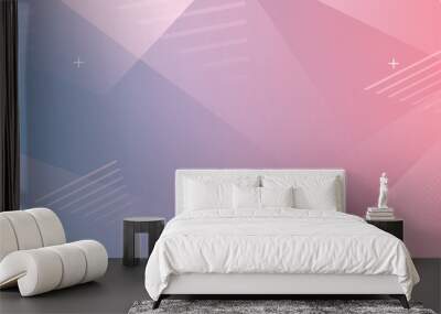 banner backgrounds. full of colors, memphis effect blue and pink gradations Wall mural