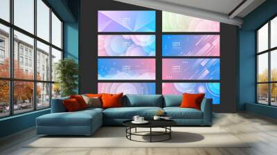 full color and soft banner set, blue and pink gradations, modern design eps 10 Wall mural