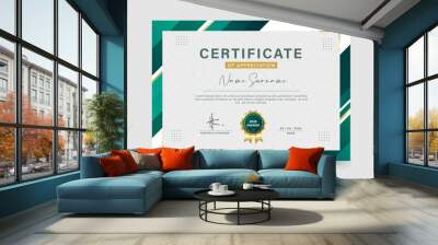 green and gold geometric effect achievement certificate template Vector blank design. soft design. simple design, eps 10 Wall mural