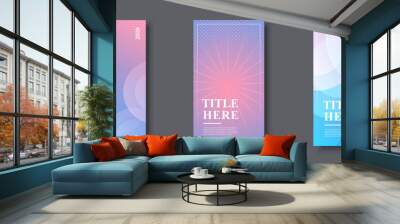 Modern background. template story, abstract frame, colorful, pink and blue gradient Wall mural