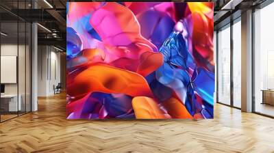 3d render, abstract background with crystal glass texture. Generative Ai Wall mural