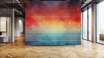 wallpaper for vintage horizontal scanlines with vignette border retro. Generative Ai Wall mural