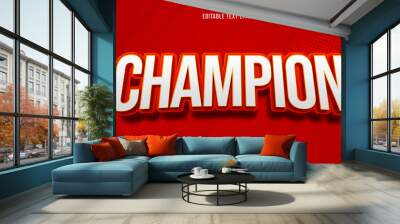 Champion editable text effect Wall mural