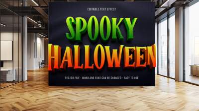 Editable halloween theme text effect, spooky text style Wall mural