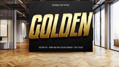 Editable shiny gold text effect Wall mural