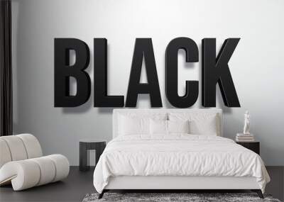 Editable text effect black mock up Wall mural