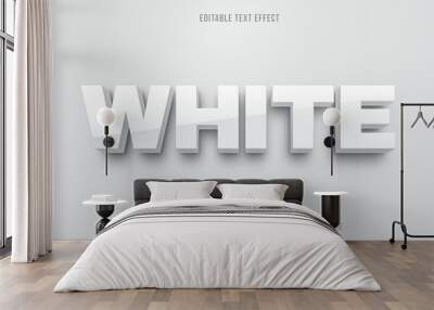 Editable text effect bold white mock up Wall mural