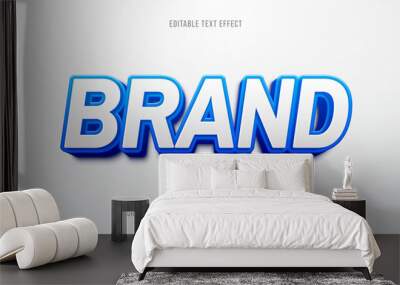 Editable text effect brand text 3d style premium vector Wall mural